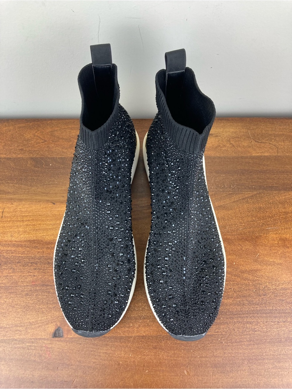 Carvela Jibberish Bling High-Top Woven Sequin Sneakers Black Size 40.5 Women 10. - Picture 8 of 11